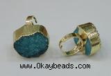 NGR162 22*30mm - 25*30mm freeform druzy agate rings wholesale