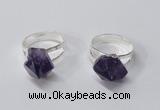 NGR168 10*14mm - 12*16mm faceted nuggets amethyst gemstone rings