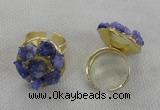 NGR177 25*30mm druzy agate gemstone rings wholesale