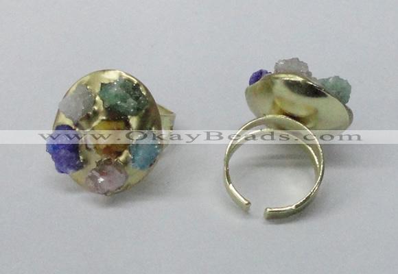 NGR183 25*30mm druzy agate gemstone rings wholesale