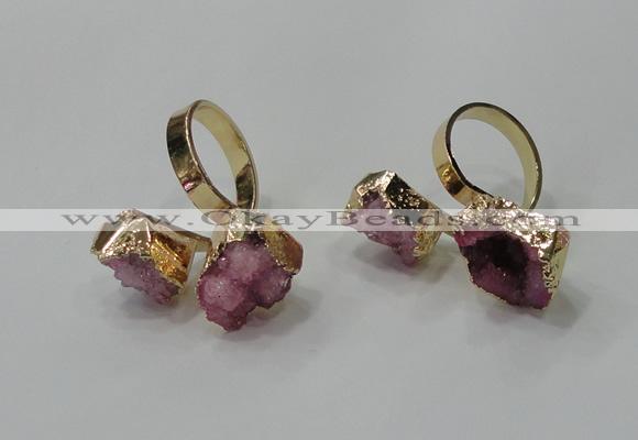 NGR188 8*10mm - 12*14mm freeform druzy agate gemstone rings