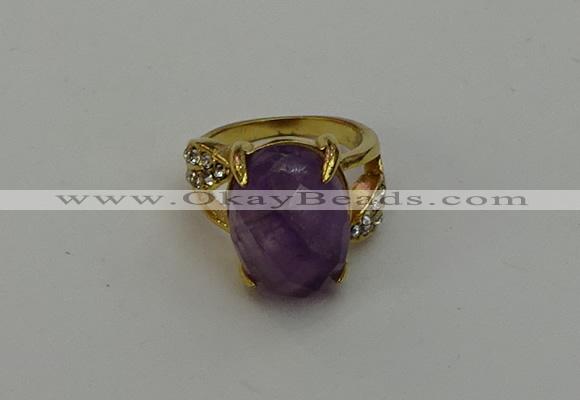 NGR2002 10*15mm faceted oval amethyst gemstone rings wholesale