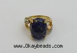 NGR2012 10*15mm faceted oval lapis lazuli gemstone rings