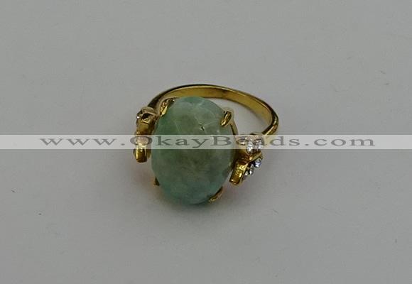 NGR2068 10*15mm faceted oval amazonite gemstone rings