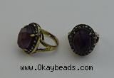 NGR2103 10*15mm faceted oval amethyst gemstone rings wholesale