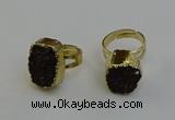 NGR2123 12*16mm - 15*20mm freeform druzy agate gemstone rings