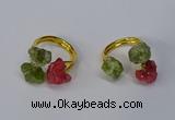 NGR214 5*8mm - 6*10mm freeform druzy agate & peridot rings wholesale