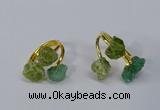 NGR216 5*8mm - 6*10mm freeform druzy agate & peridot rings wholesale