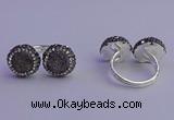 NGR2177 12mm - 14mm coin plated druzy agate rings wholesale