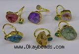 NGR219 8*9mm - 20*25mm freeform druzy agate gemstone rings