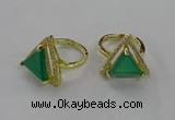 NGR275 14*14mm triangle agate gemstone rings wholesale