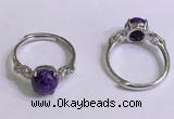 NGR3000 925 sterling silver with 8mm flat  round charoite rings