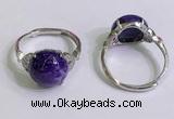 NGR3006 925 sterling silver with 12mm flat  round charoite rings