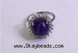 NGR3008 925 sterling silver with 12mm flat  round charoite rings