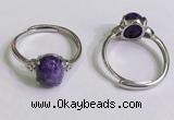 NGR3016 925 sterling silver with 8*10mm oval charoite rings