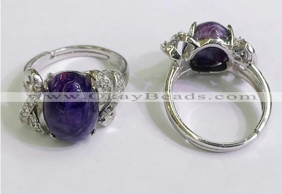 NGR3031 925 sterling silver with 10*14mm oval charoite rings