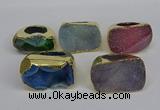 NGR309 25*40mm - 30*35mm freeform druzy agate gemstone rings