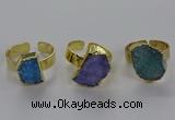 NGR315 10*14mm - 13*18mm freeform druzy agate gemstone rings