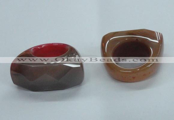 NGR32 16*35*40mm faceted freeform agate gemstone rings