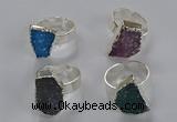 NGR325 13*18mm - 15*20mm freeform druzy agate gemstone rings