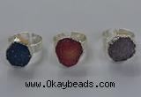 NGR327 16*18mm - 18*20mm freeform druzy agate gemstone rings