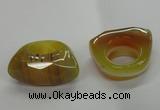 NGR33 16*35*40mm faceted freeform agate gemstone rings