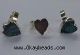 NGR333 13*18mm - 15*20mm heart druzy agate gemstone rings