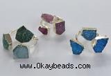 NGR363 10*14mm - 12*16mm freeform druzy agate rings wholesale