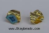 NGR376 15*20mm - 20*25mm freeform druzy agate rings wholesale