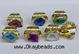 NGR380 15*20mm - 20*25mm freeform druzy agate rings wholesale