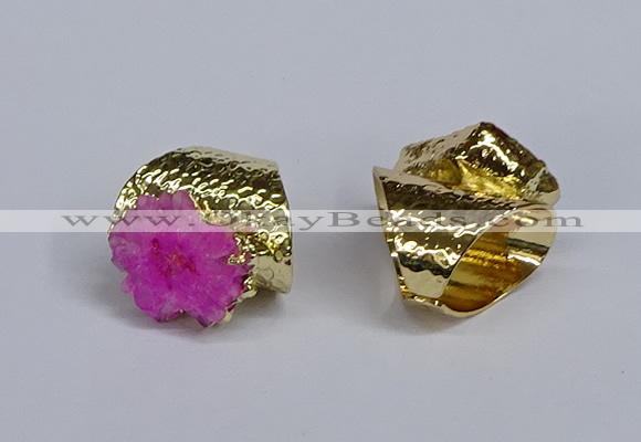 NGR385 18*25mm - 22*28mm freeform druzy agate gemstone rings