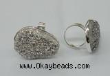 NGR60 25*30mm - 30*40mm freeform plated druzy agate rings