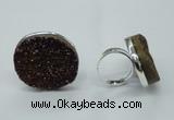 NGR63 25*30mm - 30*40mm freeform plated druzy agate rings