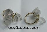 NGR75 13*18mm - 15*20mm faceted nuggets white crystal rings