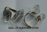 NGR76 15*20mm - 18*25mm faceted nuggets white crystal rings