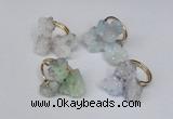 NGR99 15*20mm - 20*25mm nuggets plated druzy quartz rings