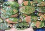 OVBS74 15 inches 20*40mm oval unakite gemstone beads wholesale OVBS74 15 inches 20*40mm oval unakite gemstone beads wholesale