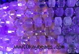 RBBS10 15 inches 8*12mm faceted wheel amethyst gemstone beads