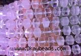 RBBS14 15 inches 8*12mm faceted wheel white crystal gemstone beads