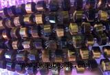 RBBS17 15 inches 8*12mm faceted wheel yellow tiger eye gemstone beads