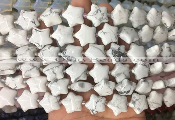 RGBS17 15 inches 16mm star white howlite gemstone beads wholesale