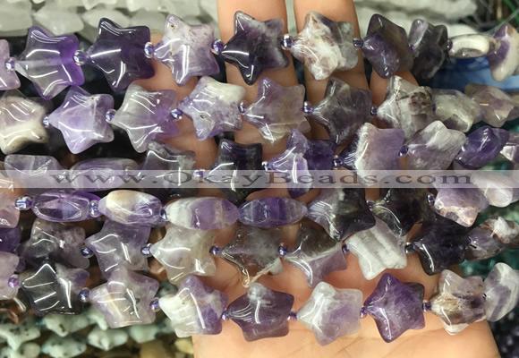 RGBS21 15 inches 16mm star dogtooth amethyst gemstone beads