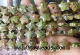 RGBS52 15 inches 14mm faceted star unakite beads wholesale