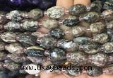 RIBS19 15 inches 10*14mm faceted rice rhodochrosite gemstone beads