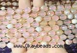 RIBS28 15 inches 6*8mm faceted rice sakura agate gemstone beads