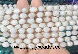 RIBS30 15 inches 6*8mm faceted rice white moonstone gemstone beads