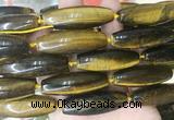 RIBS61 15 inches 14*40mm rice yellow tiger eye gemstone beads wholesale RIBS61 15 inches 14*40mm rice yellow tiger eye gemstone beads wholesale