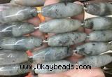 RIBS62 15 inches 14*40mm rice labradorite gemstone beads wholesale RIBS62 15 inches 14*40mm rice labradorite gemstone beads wholesale