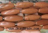 RIBS64 15 inches 14*40mm rice goldstone gemstone beads wholesale RIBS64 15 inches 14*40mm rice goldstone gemstone beads wholesale