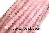 RQBS02 15 inches 5*8mm faceted rondelle rose quartz beads